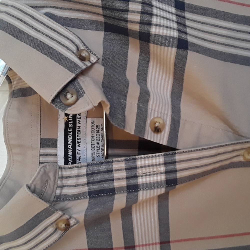 Panhandle Slim plaid shirt 100% cotton size large